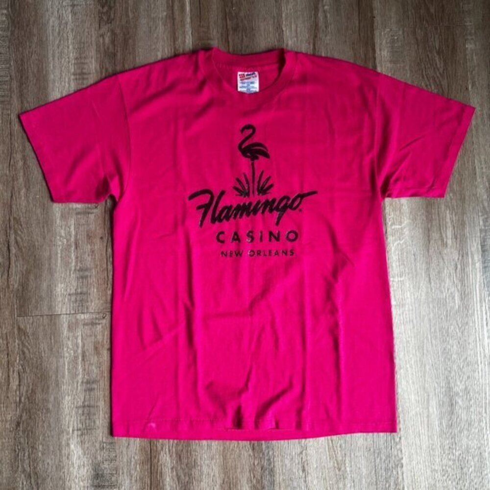 Vintage New Orleans Flamingo Casino T-Shirt - size Large single stitch - Picture 1 of 4